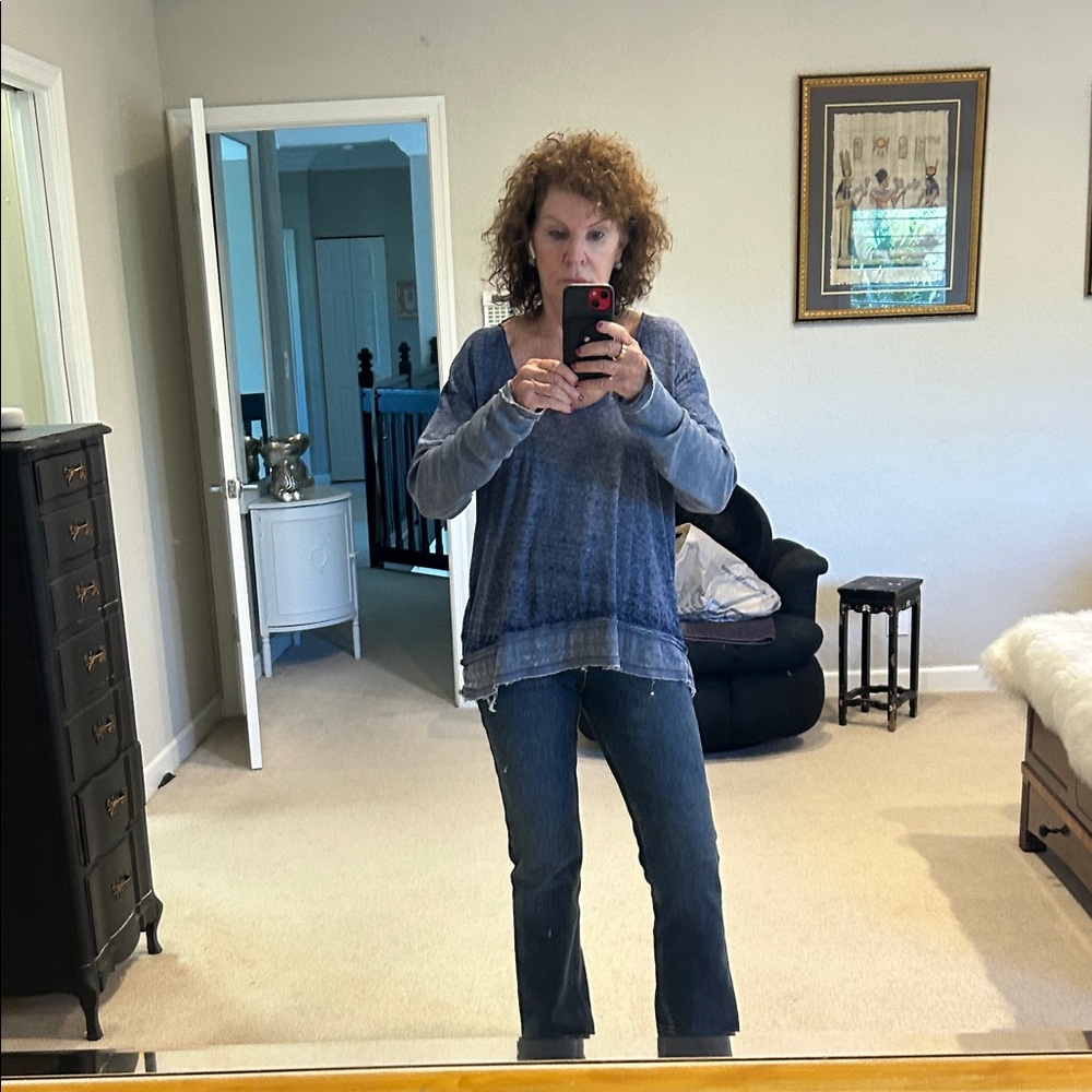 We The Free Blue Ombre Pullover Top